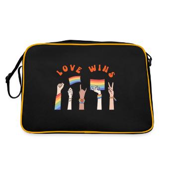 Love wins | merch pride - Sac Retro - noir/or - Dos