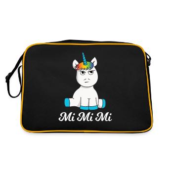 Einhorn Mimimi - Retro Tasche - Schwarz/Gold - Hinten