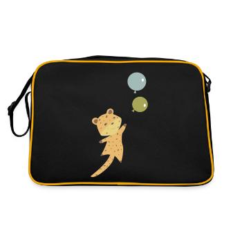 Leo balloon leopard cute animals children animal lover - Retro Bag - black/gold - Back