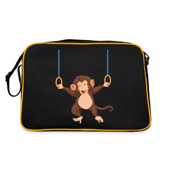 cadeau d'anniversaire drôle de singe de gymnaste pour enfants - Sac Retro - noir/or - Dos
