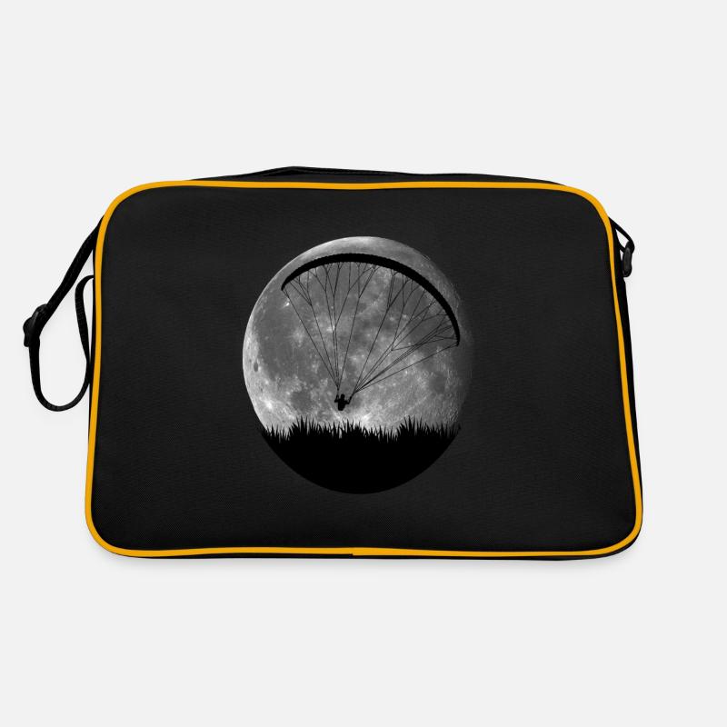 Paragliding Gleitschirmfliegen Mond Geschenk Pilot Retro Tasche