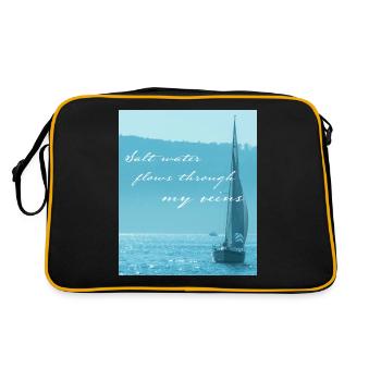 Cadeau drôle de skipper de voile de voile - Sac Retro - noir/or - Dos