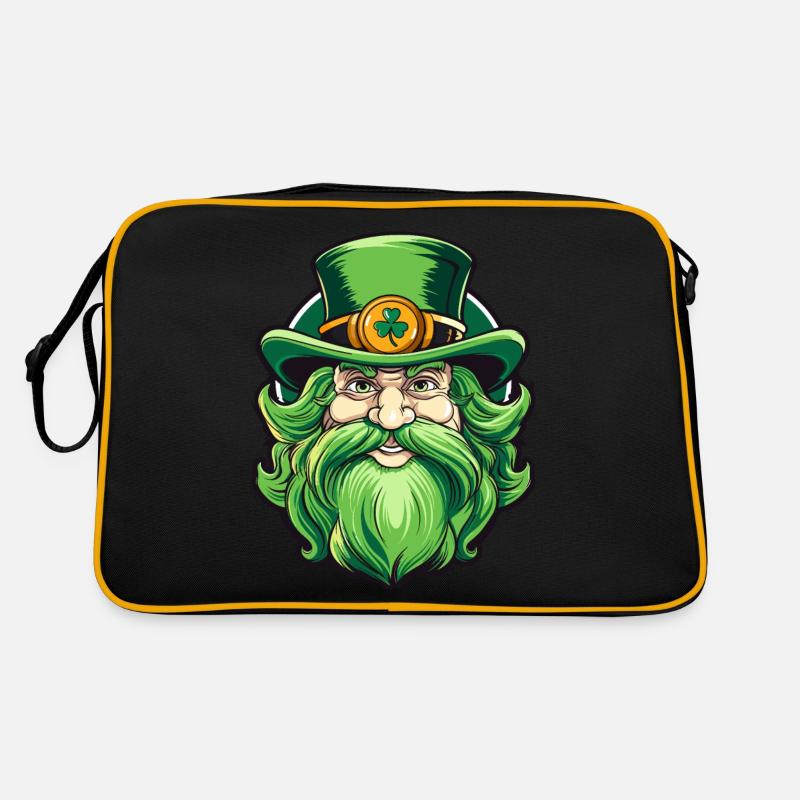 St Patricks Day Leprechaun with Top Hat With Retro Tasche