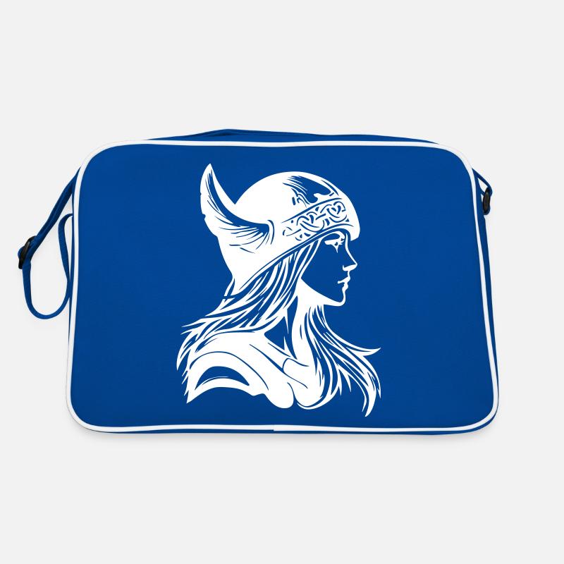Wikinger Mädchen Kriegerin Retro Tasche