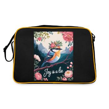 Floral oiseau joie est un mensonge esthétique humour design - Sac Retro - noir/or - Dos