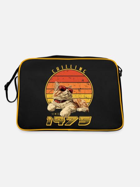 1975 chilling depuis le chat rétro - Sac Retro - noir/or - Dos