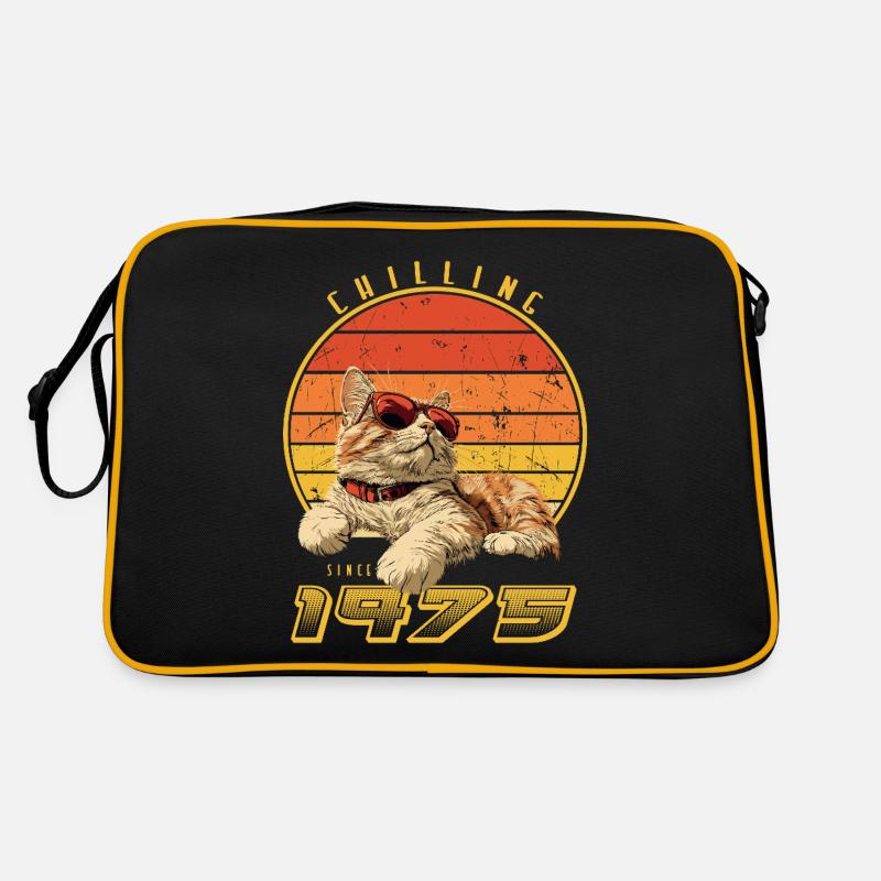 1975 chilling since retro Katze Retro Tasche
