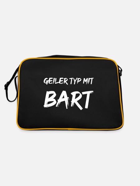 Geiler Typ mit Bart - Retro Tasche - Schwarz/Gold