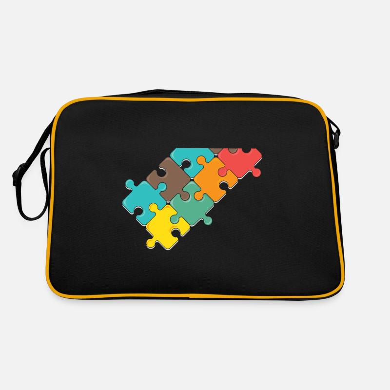bunt Puzzel design Puzzelteil Retro Tasche
