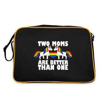 Two moms are better than one Gay Pride Unicorn Gay - Retro Bag - black/gold - Back