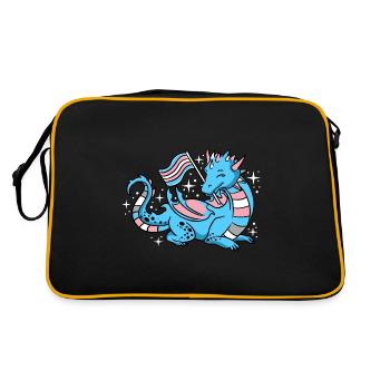 Trans Pride Dragon - Retro Bag - black/gold - Back