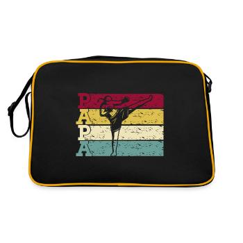 Vintage Muay Thai Thaiboxen Papa - Retro Tasche - Schwarz/Gold - Hinten