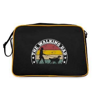 Labrador Retriever Lab Papa Vintage Geschenk - Retro Tasche - Schwarz/Gold - Hinten