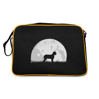 Lagotto Romagnolo full moon moon silhouette - Retro Bag - black/gold - Back
