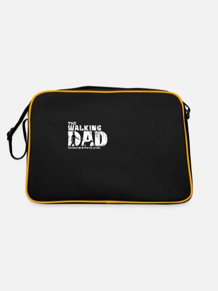 Irish Wolfhound The Walking Dad Papa Father - Retro Bag - black/gold - Back