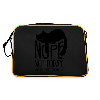 Idée cadeau chat drôle PAS AUJOURD'HUI - Sac Retro - noir/or - Dos