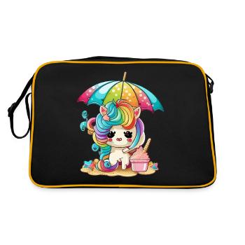 Euphorie de la licorne - colorée et heureuse - Sac Retro - noir/or - Dos