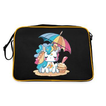 Eiscreme-Spaß - Erfrischend anders - Retro Tasche - Schwarz/Gold - Hinten