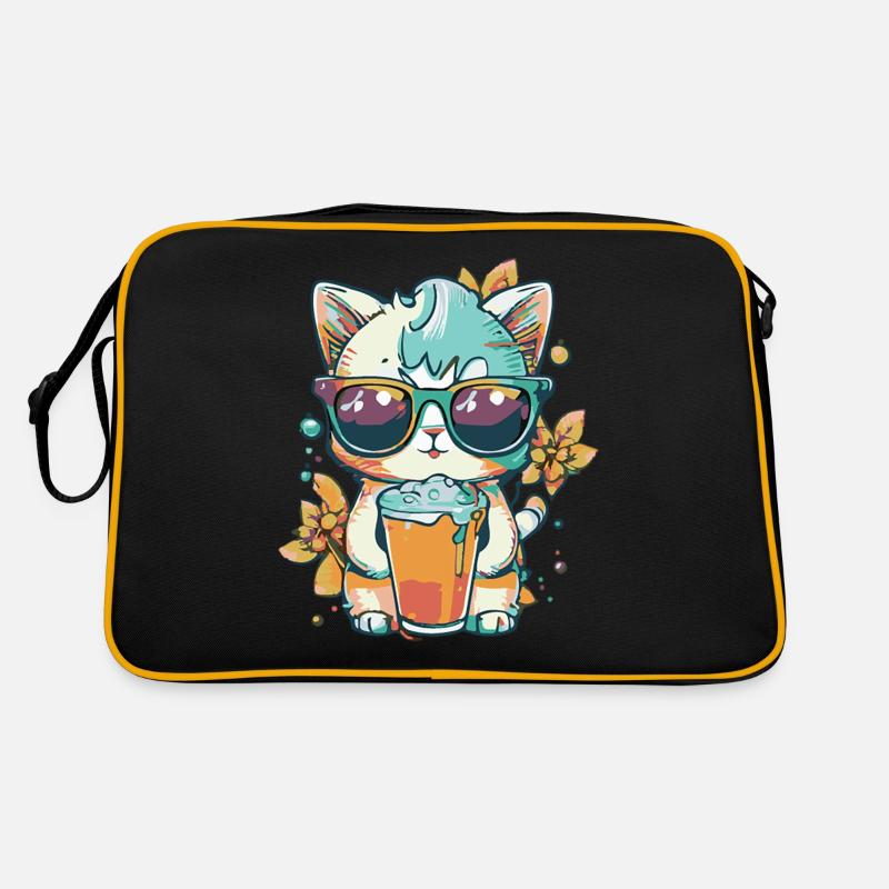 Summer coolness: cat with sunglasses Retro Bag