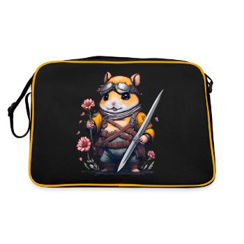 Combat de fleurs de hamster ninja - Sac Retro - noir/or - Dos