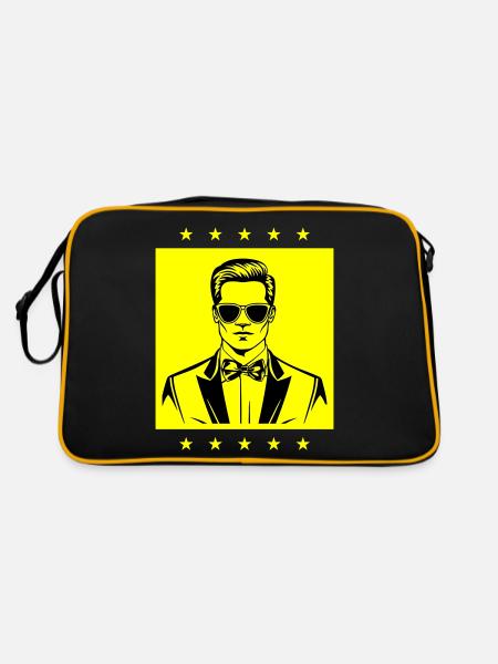 Groom Wedding Cool - Retro Bag - black/gold - Back