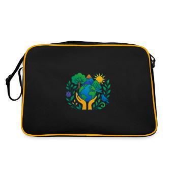 Planet Earth - The nature of the Earth in our hands - Retro Bag - black/gold - Back