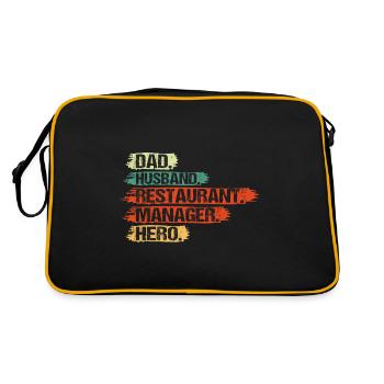 Hotel and Restaurant Manager Papa Husband Funny - Retro Bag - black/gold - Back