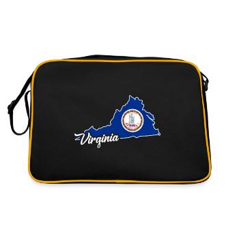 Flagge von Virginia Design für stolze Virginier - Retro Tasche - Schwarz/Gold - Hinten