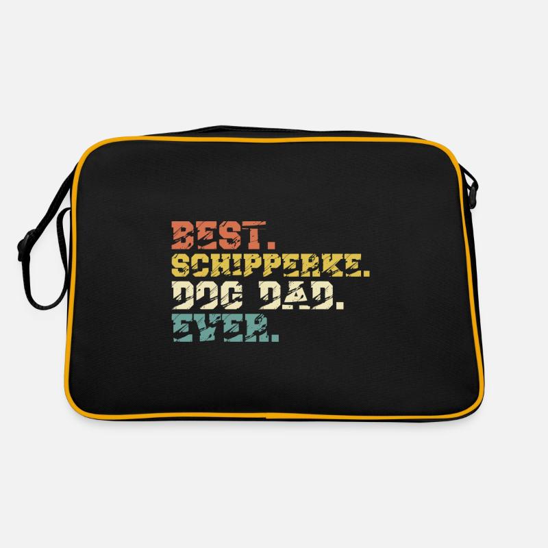 Schipperke Dog Dad Papa Master Sayings Vintage Retro Bag