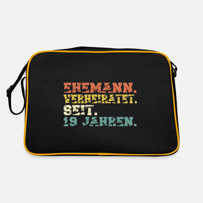 Perlmutthochzeit Hochzeitstag 19 Jahre Mann Eheman Retro Tasche