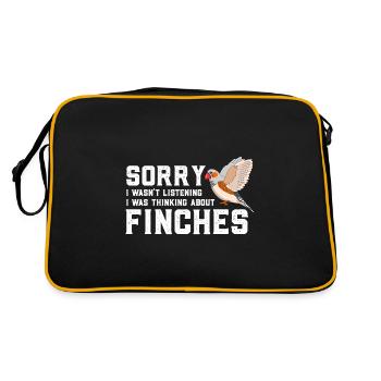 Finken - Zebrafink - Vögel - Vogel - Retro Tasche - Schwarz/Gold - Hinten