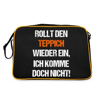 Rollt den Teppich wieder ein ich komme doch nicht - Retro Tasche - Schwarz/Gold - Hinten
