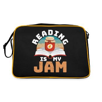 Book Nerd Book Lover Reading is my Jam - Retro Tasche - Schwarz/Gold - Hinten