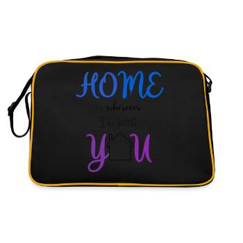 Phrase home est où que je sois avec vous - Sac Retro - noir/or - Dos