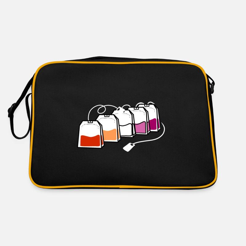 Lesbischer Teebeutel Orange Pink Lesbian Pride Retro Tasche