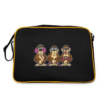 BDSM 3 Singes Singes Versaute privation sensorielle - Sac Retro - noir/or - Dos