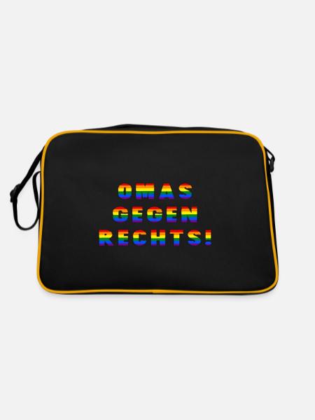 Omas gegen rechts - Retro Tasche - Schwarz/Gold