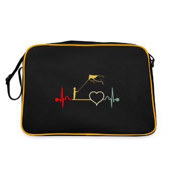 Kite Flying Kite Flying Heartbeat Vintage - Retro Bag - black/gold - Back