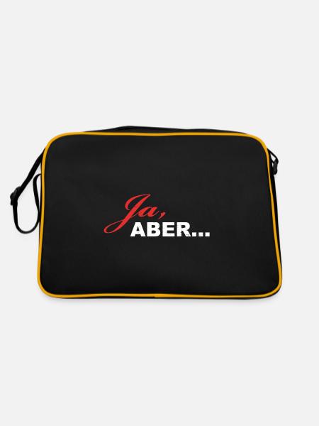 Ja aber - Widersprechen - Retro Tasche - Schwarz/Gold - Hinten