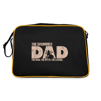 The Drummer Dad - Retro Tasche - Schwarz/Gold - Hinten