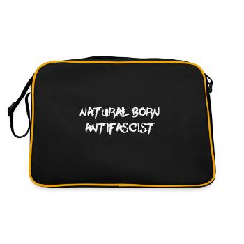 natural born anti-fascist activist #we stay longer - Retro Bag - black/gold - Back