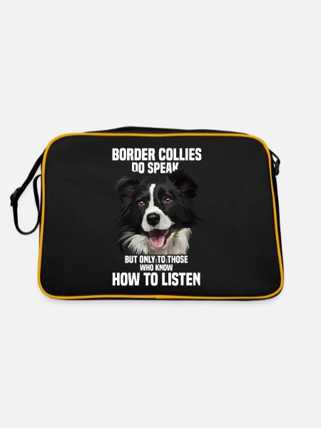 Border collies do speak but only to those special - Retro Bag - black/gold