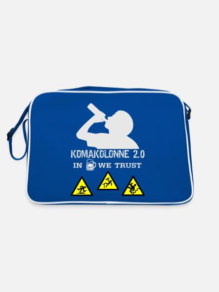 Männertag Vatertag 2019 Komakolonne Himmelfahrt - Retro Tasche - Blau/Weiß - Hinten