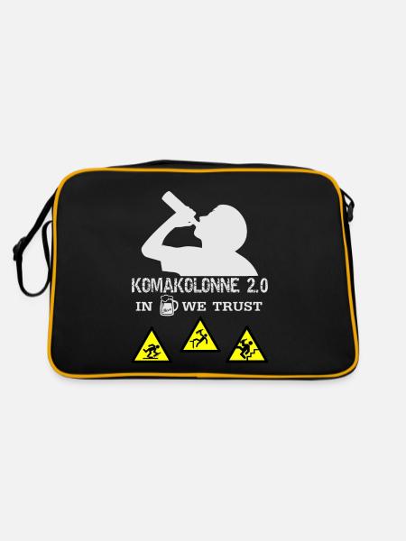 Männertag Vatertag 2019 Komakolonne Himmelfahrt - Retro Tasche - Schwarz/Gold - Hinten