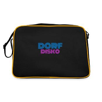 Dorfdisko Dorf Disko Dorfdisco Disco DJ Dorfkind - Retro Tasche - Schwarz/Gold - Hinten