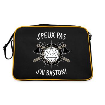 J'peux pas j'ai baston ! - Sac Retro - noir/or - Dos