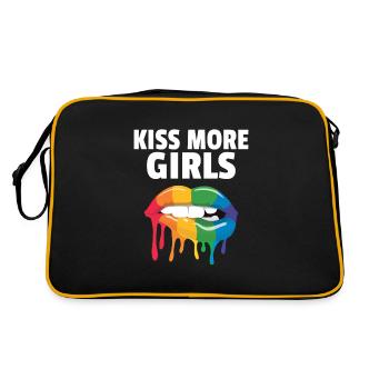 Lesbian Couple Homosexual LGBTQ Queer Pride - Retro Bag - black/gold - Back