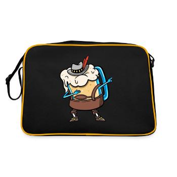 Dabbing Beer Mug Bavarian Leather Trousers Beer - Retro Bag - black/gold - Back