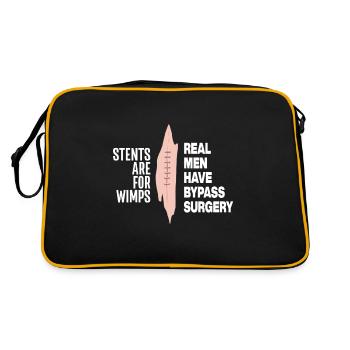 Stents Are For Wimps Real Men Have Bypass Surgery - Retro Bag - black/gold - Back