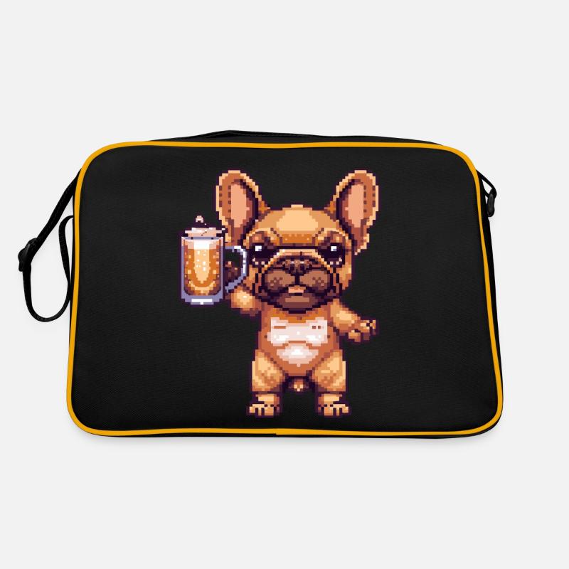Buldog français Chiens Pixel Bière Sac Retro